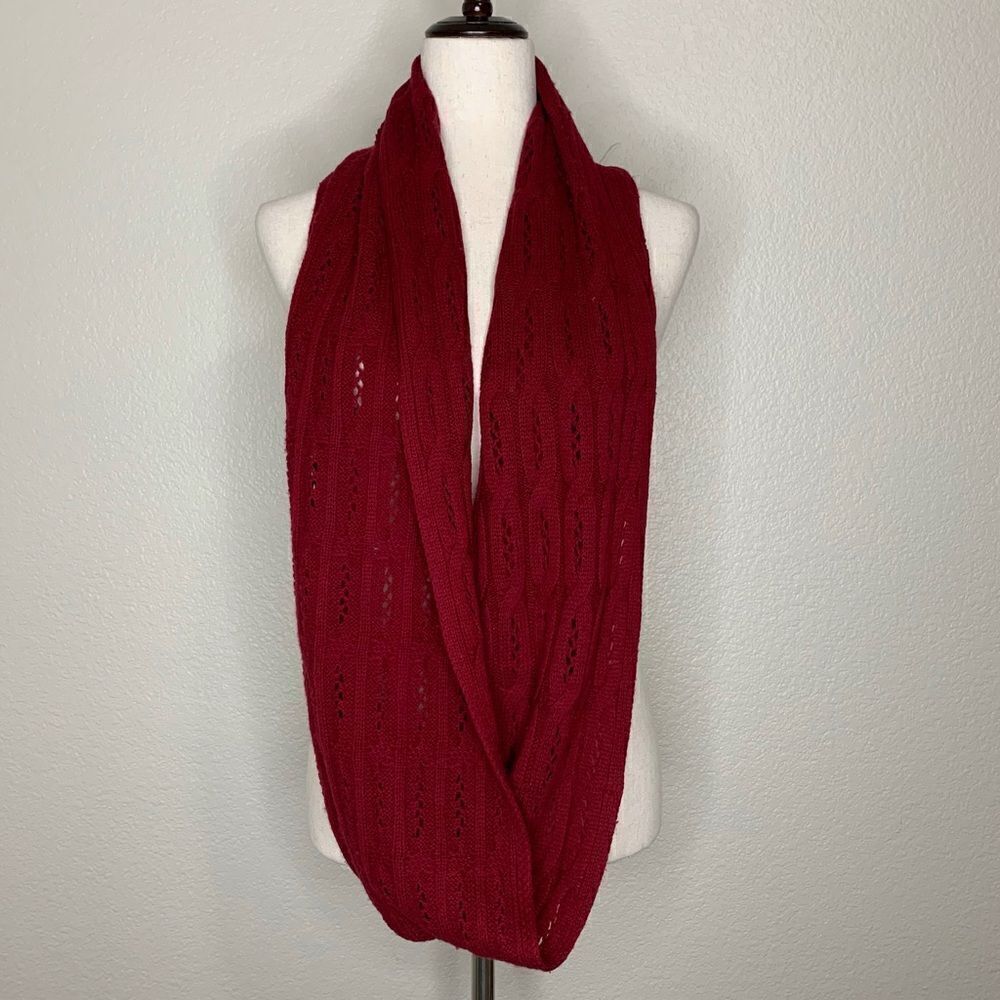 Celeste Wool & Cashmere Blend Burgundy Infinity Scarf